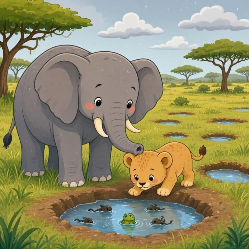 Den gamle elefant og pytterne i hans fodspor